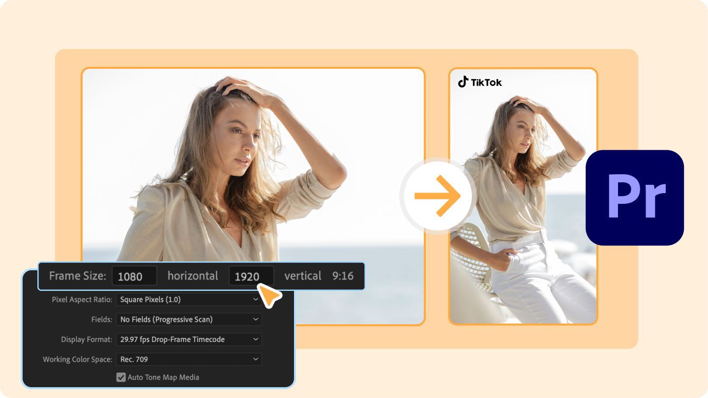 tiktok aspect ratio premiere pro