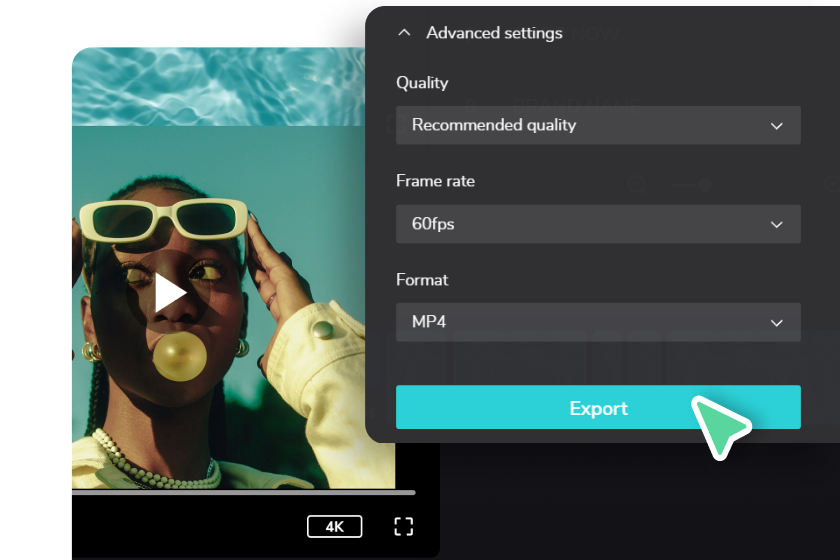 Export video at MP4, 60 fps