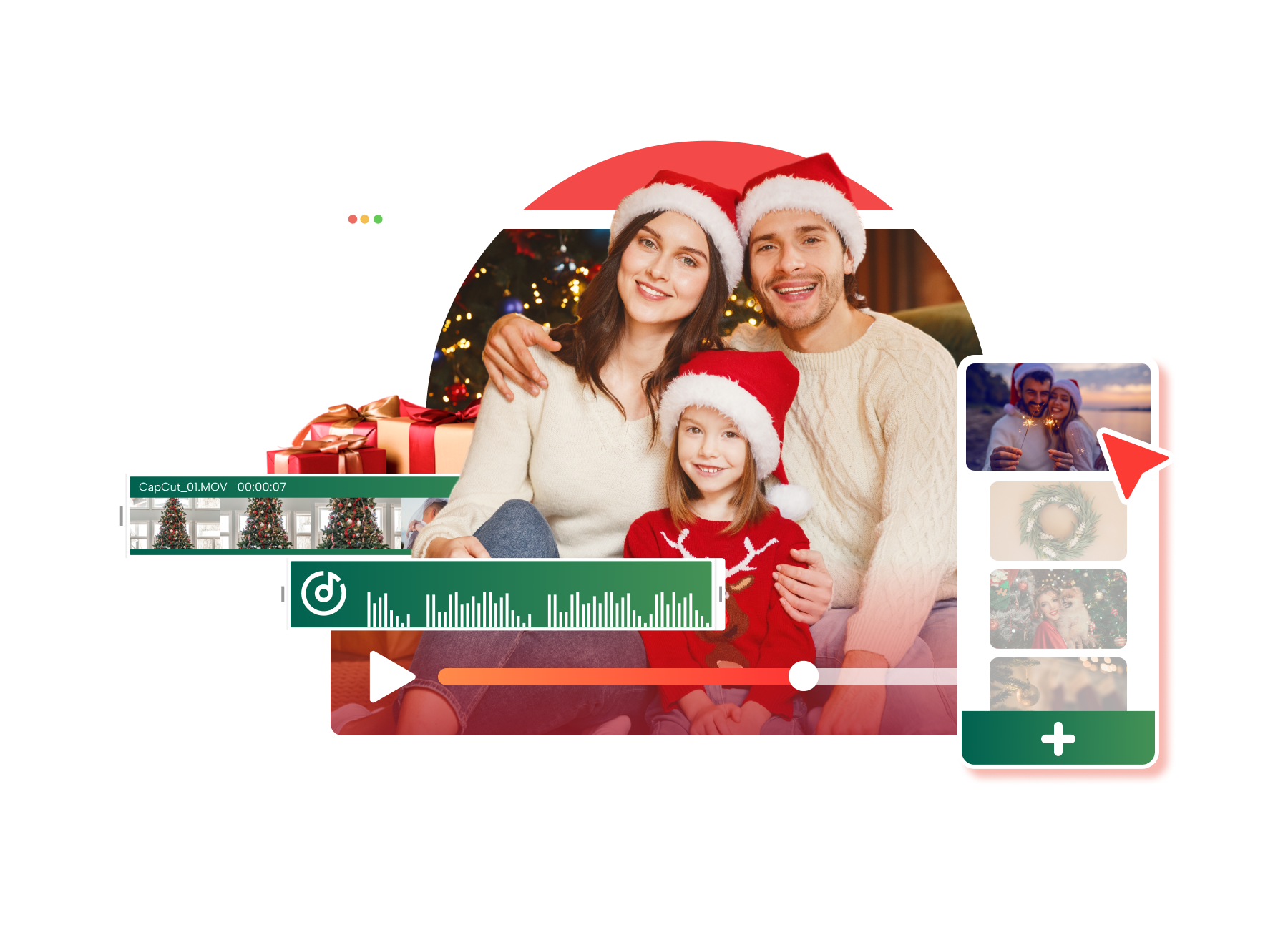 Creador de videos navideños gratis en línea