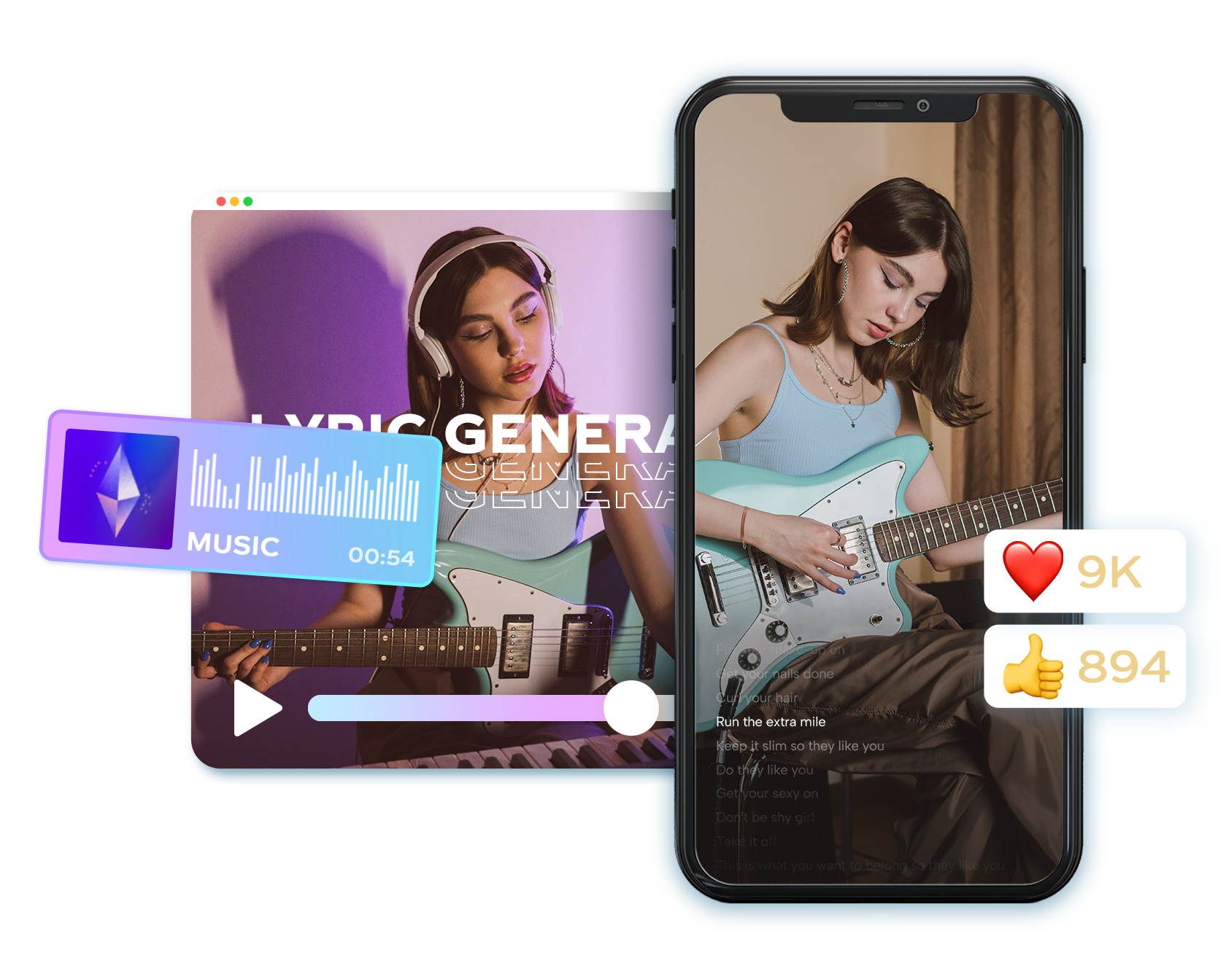 Lyric Video Maker với Auto-text