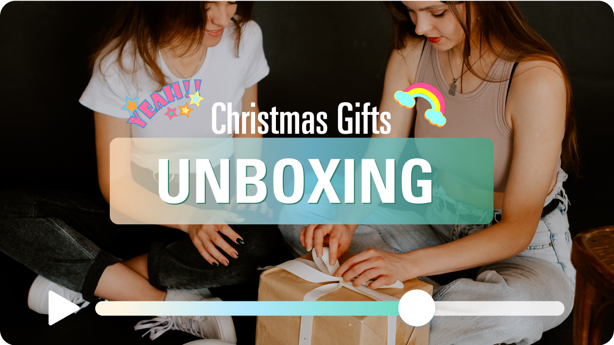 Create an intro or outro with text for unboxing videos