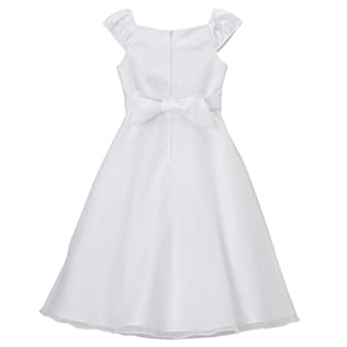 Girls' Special Occasion Short-Sleeve Peasant Dress - White