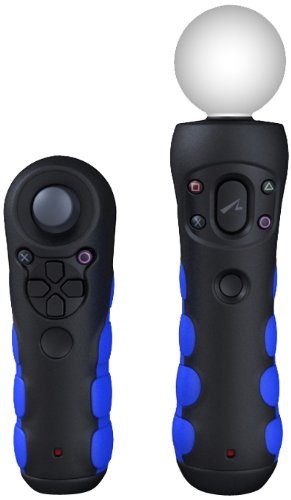 Protective Grips for PlayStation Move Controllers - Black and Blue