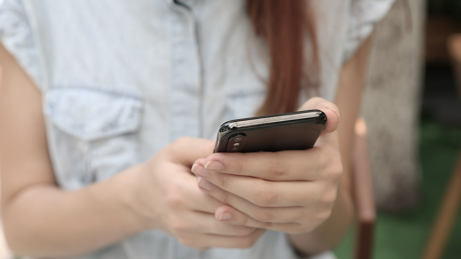 Woman holding phone