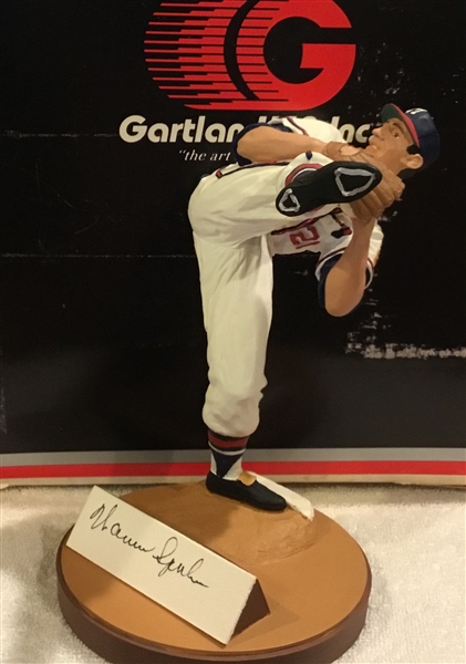 1991 WARREN SPAHN SIGNED GARTLAN STATUE w/COA