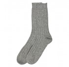 Mens Cashmere Ribbed Socks Light Grey