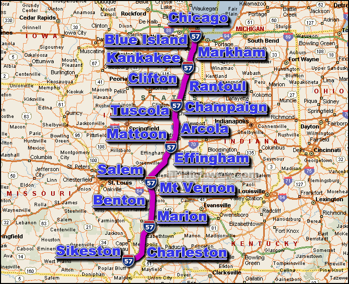 i-57 road and traffic conditions