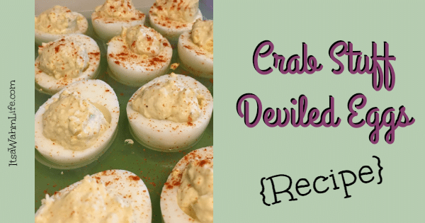 crab stuffed deviled eggs recipe itsawahmlife.com