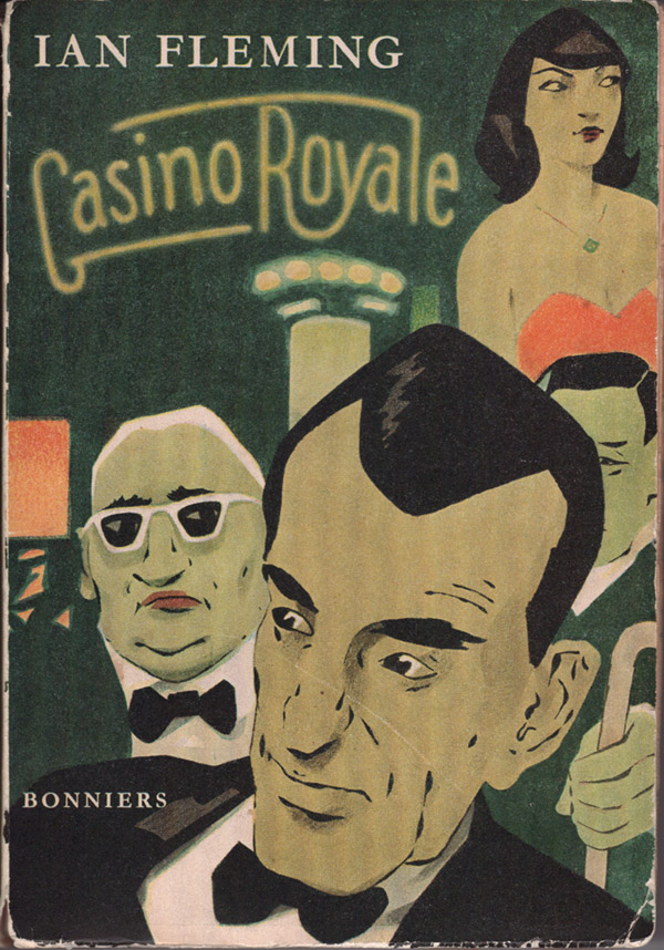 översättning av carl sundell engelsk originaltitel casino royale printed in sweden stockholm in sweden stockholm albert bonniers boktryckeri 1955 omslag adolf hallman