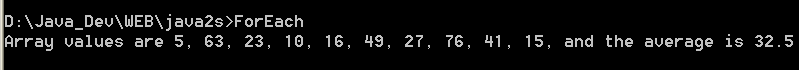 Sums the values in an array using a foreach loop