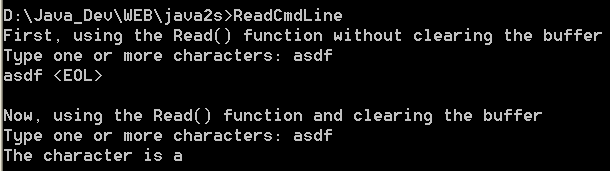 A simple command line program that reads from
the console using Console.Read() and Console.ReadLine()