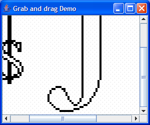Grab and Drag image scroll label