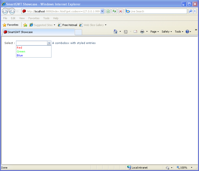 A combobox with styled entries (Smart GWT)
