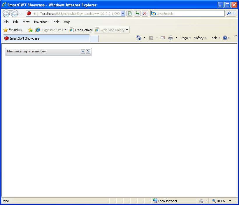Minimizing a window (Smart GWT)