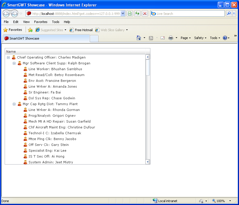 Node Titles Tree Sample (Smart GWT)