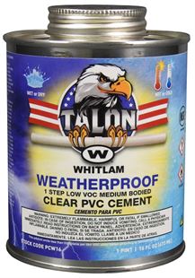 TALON WEATHERPROOF Clear Medium Bodied Low VOC PVC Cement