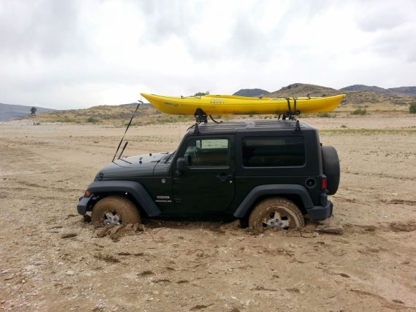 Jeep Wrangler Stuck Necky Kayak Yakima Rack