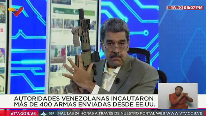 Nicolás Maduro denunció que Estados Unidos introduce armas en Venezuela