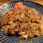 火星カレー - 豚肉切ってあります、紅生姜はみじん切り