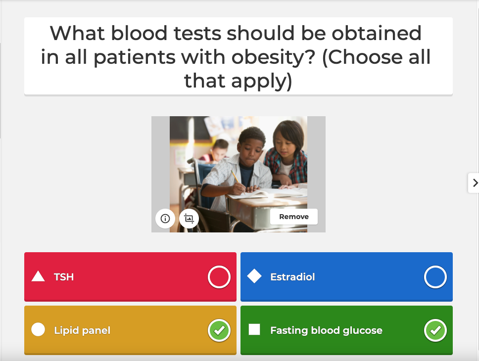 Screenshot of a kahoot with multiple answers