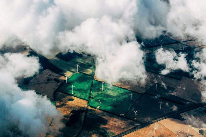 A field of wind turbines 