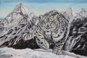 Snow Leopard - oil painting