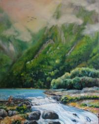 Patagonian meditation - oil painting