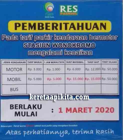 Tarif Parkir Stasiun Wonokromo