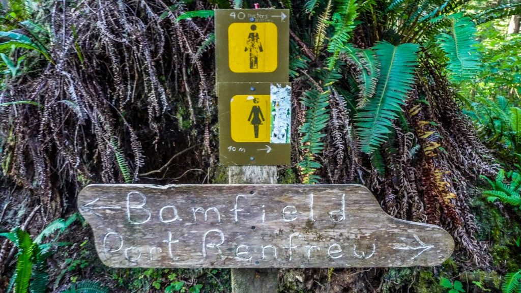 Restroom sign, West Coast Trail