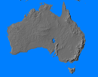 Relief map of Australia