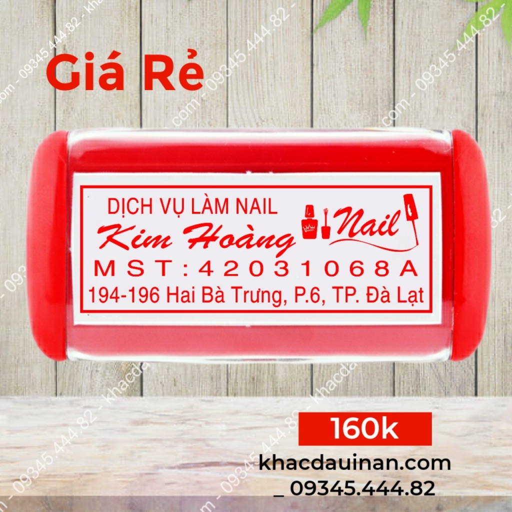 Nhận làm con dấu vuông cửa hàng nail, thiết kế mẫu theo yêu cầu khách hàng.