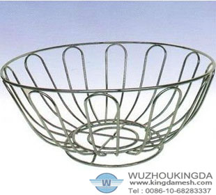 Metal wire mesh fruit basket