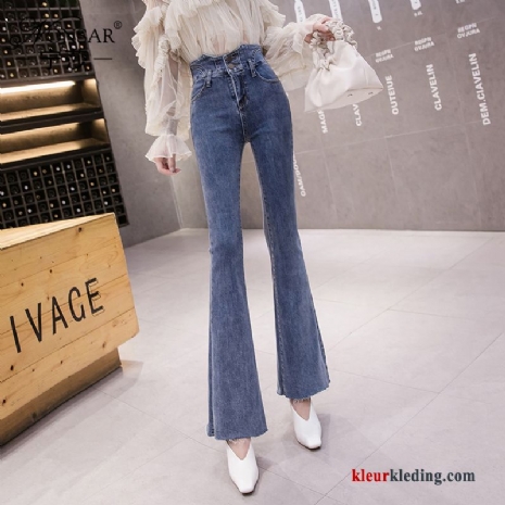 Broek Hoge Taille Flare Broek Spijkerbroek Jeans Dunne Voorjaar Elastiek Dames