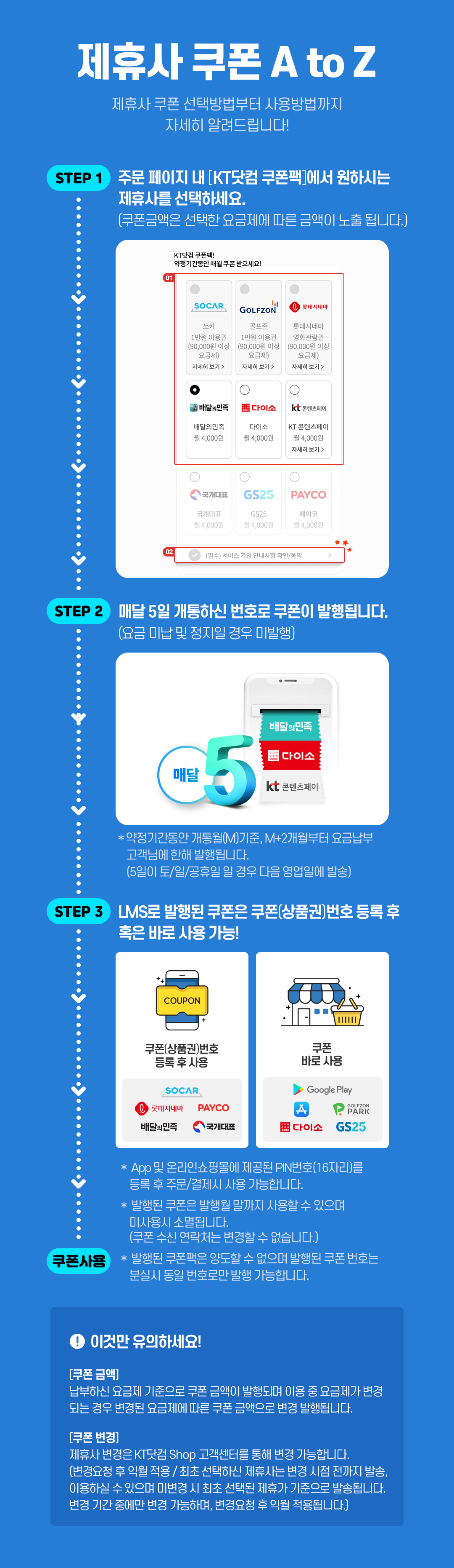 제휴사 쿠폰 A to Z - 다음내용참조