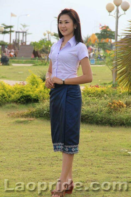 Cute Lao female student posing for the camera