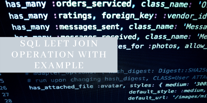 SQL left join operation with example