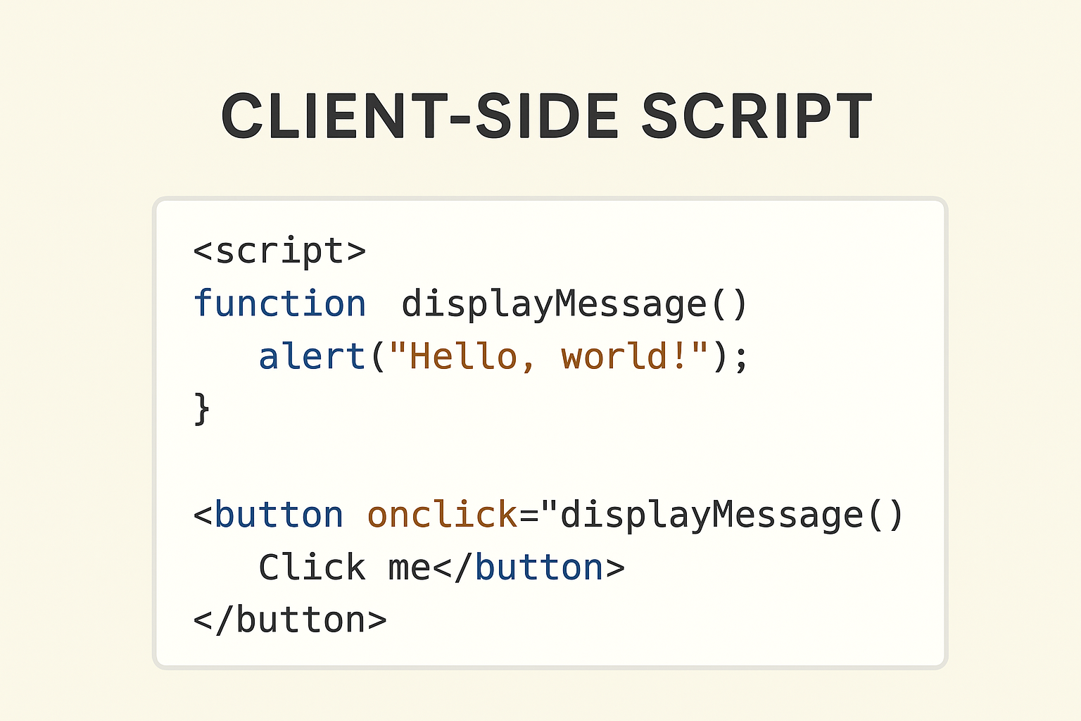 Write a client-side script in HTML with example