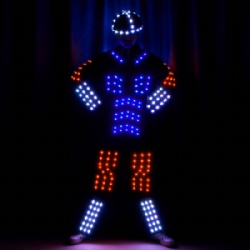 LED Illuminated Dance Tron Robot Costume with Hat for Americas Got Talent