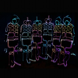 LED Fiber Optic Tron Act Suit Dance Costume Stick Figure Hoodie