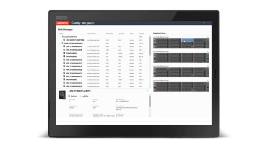 Lenovo XClarity Integrator - Lenovo tablet featuring Lenovo XClarity Integrator on display