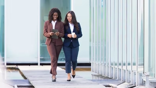 Two business people in conversation