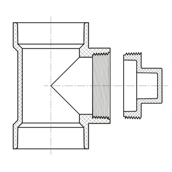 Cleanout Tee w/C.O. Plug ( H × H )