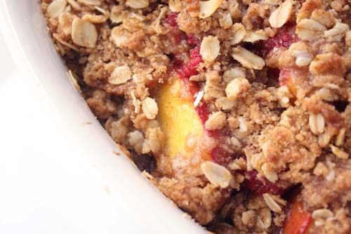 Nectarine and Raspberry Crisp