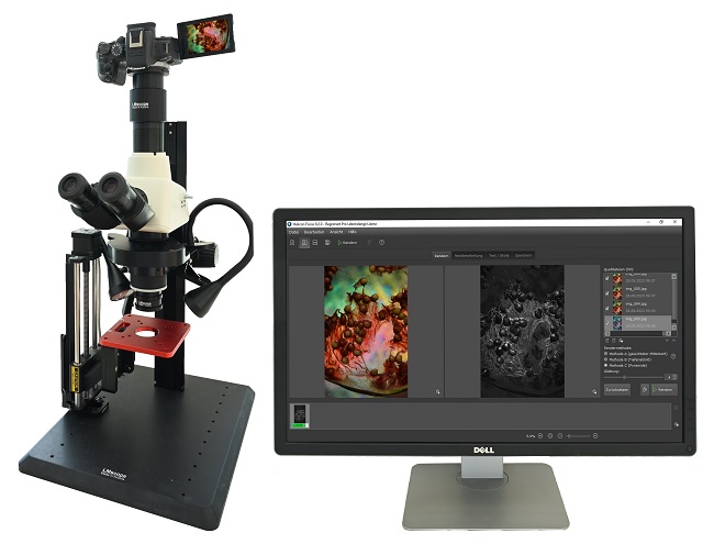 LM Widefield photomicroscope: a versatile modular digital solution for professional photography, offering a wide range of magnification options from 8x to 960x