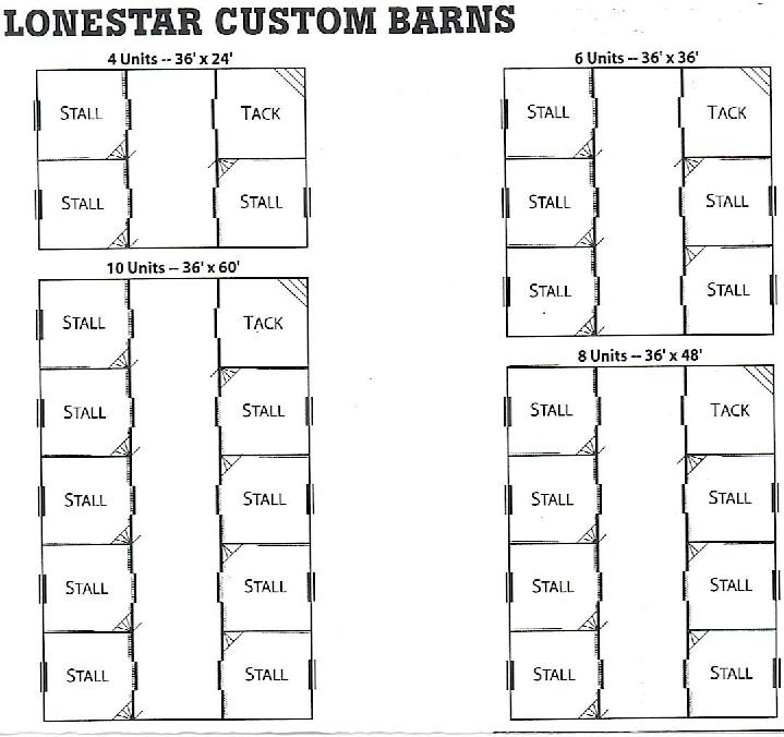 STANDARD BARN FLOOR PLANS TEXAS BARNS