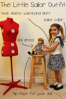 How to sew a cute little sailors outfit for a little girl and how to create the pattern.