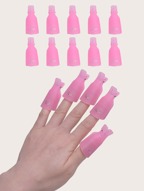 10Pcs Pink Nail Polish Remover Clips Plastic Reusable Finger Nail Clips For Removal Acrylic Nail Art Gel Polish Soak Off Cap Clip Uv Gel Polish Removal Wrap Tool