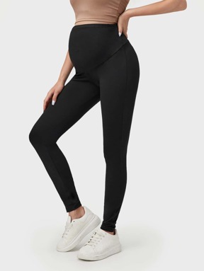 SHEIN BASICS Ciążowe legginsy z szeroką gumą