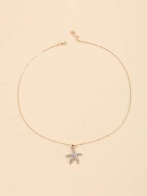 1pc Small Water Diamond Starfish Pendant Necklace, Suitable For Beach Vacation