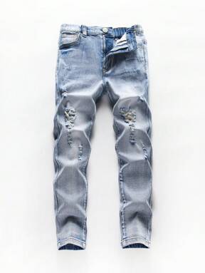 Tween Boy Ripped Frayed Jeans